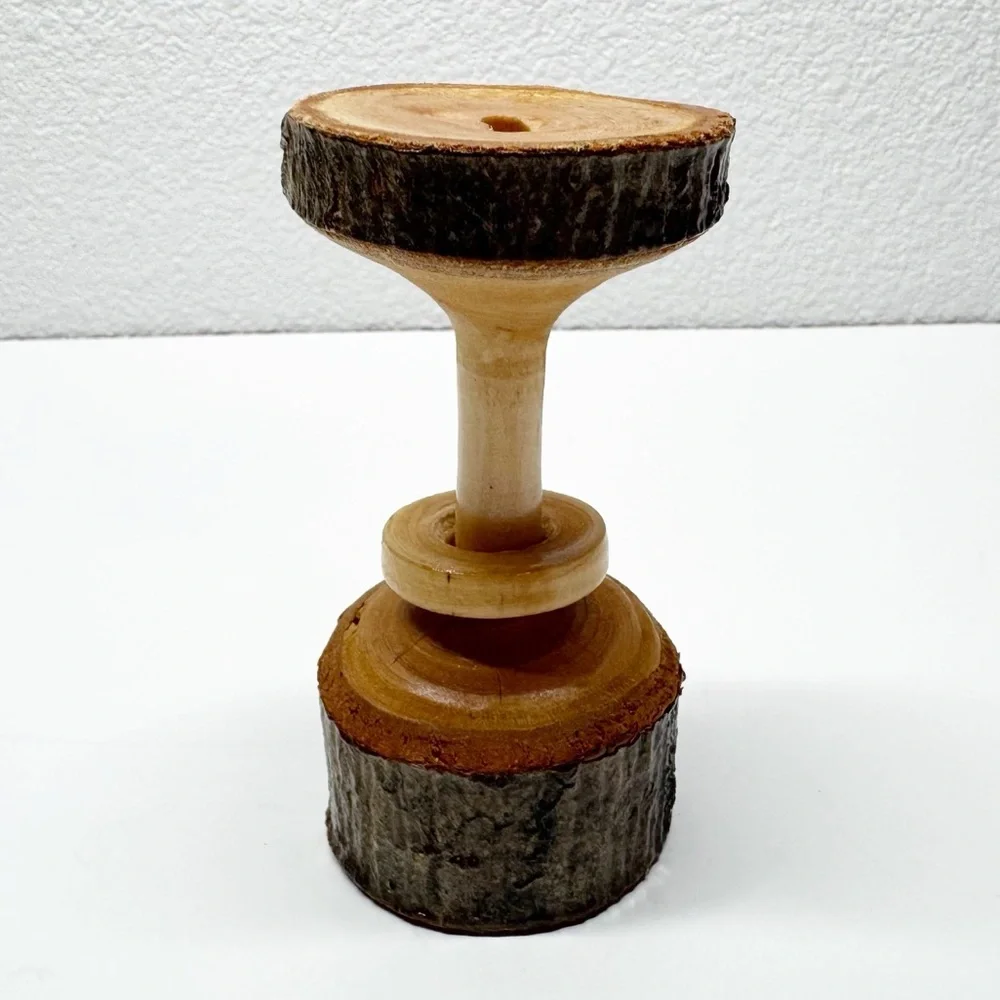 Hand Crafted Wood Spindle Infinity Ring Bud Vase S2